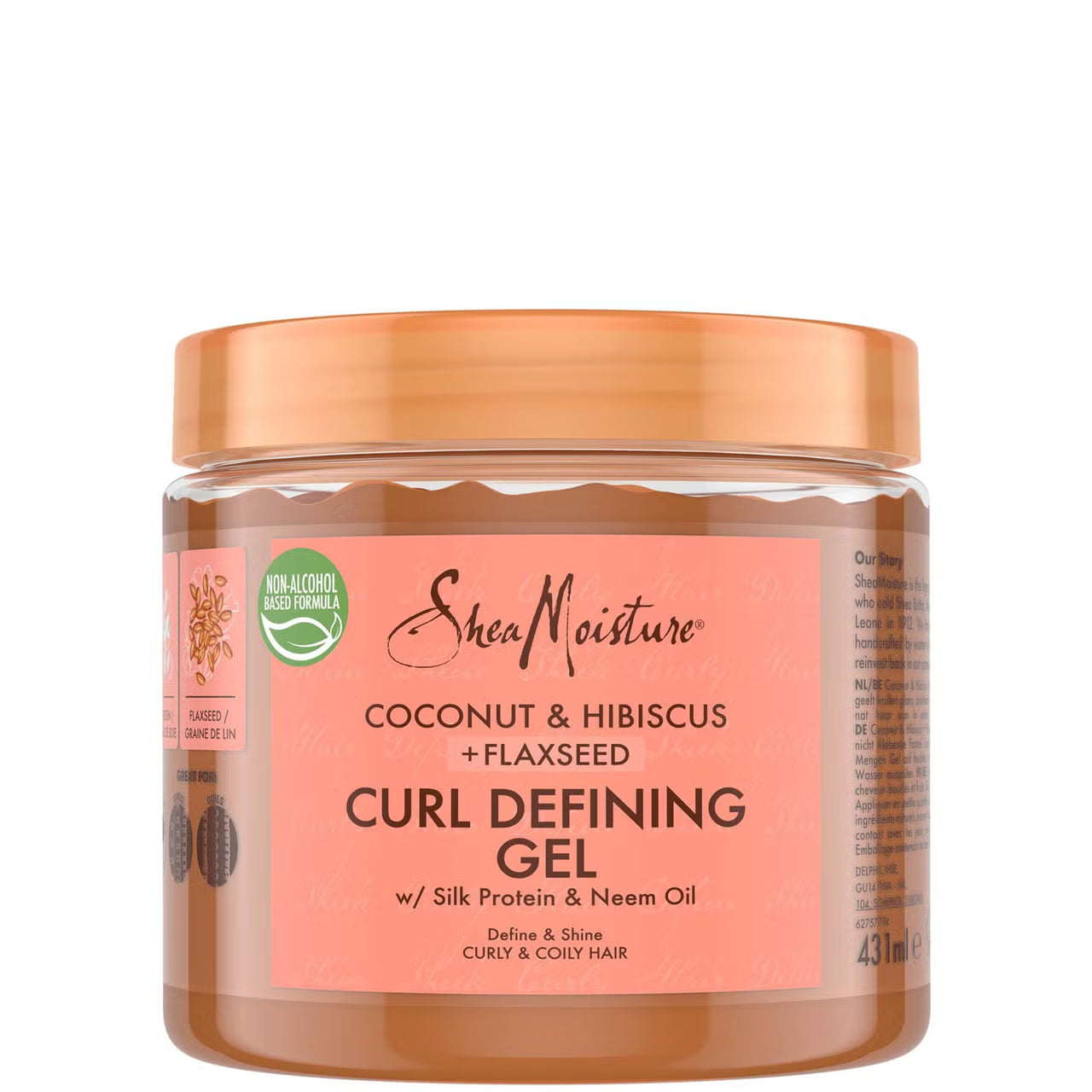 Gel coiffant définissant SheaMoisture pour cheveux épais et bouclés, à la noix de coco et à l'hibiscus - 444 ml