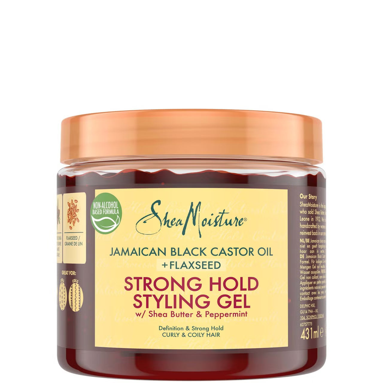 Gel coiffant à fixation forte à l'huile de ricin noire jamaïcaine SheaMoisture -431 ml